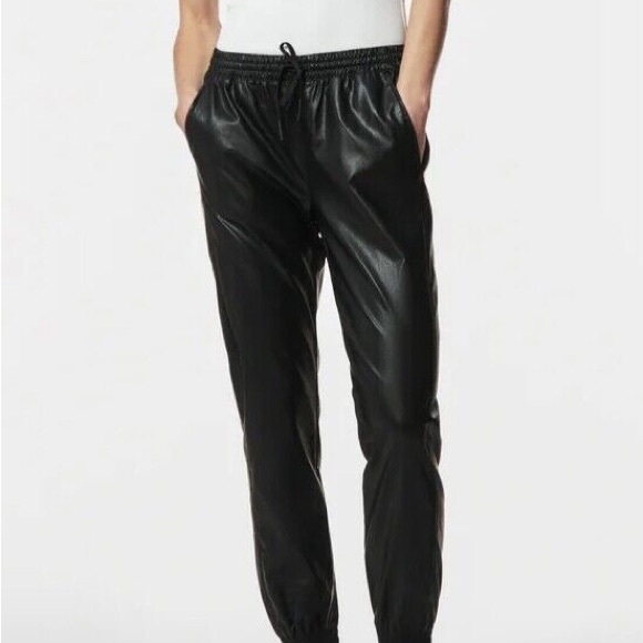 Zara Pants & Jumpsuits Zara Black Faux Leather Joggers Poshmark